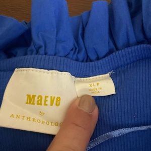 Strapless royal blue top